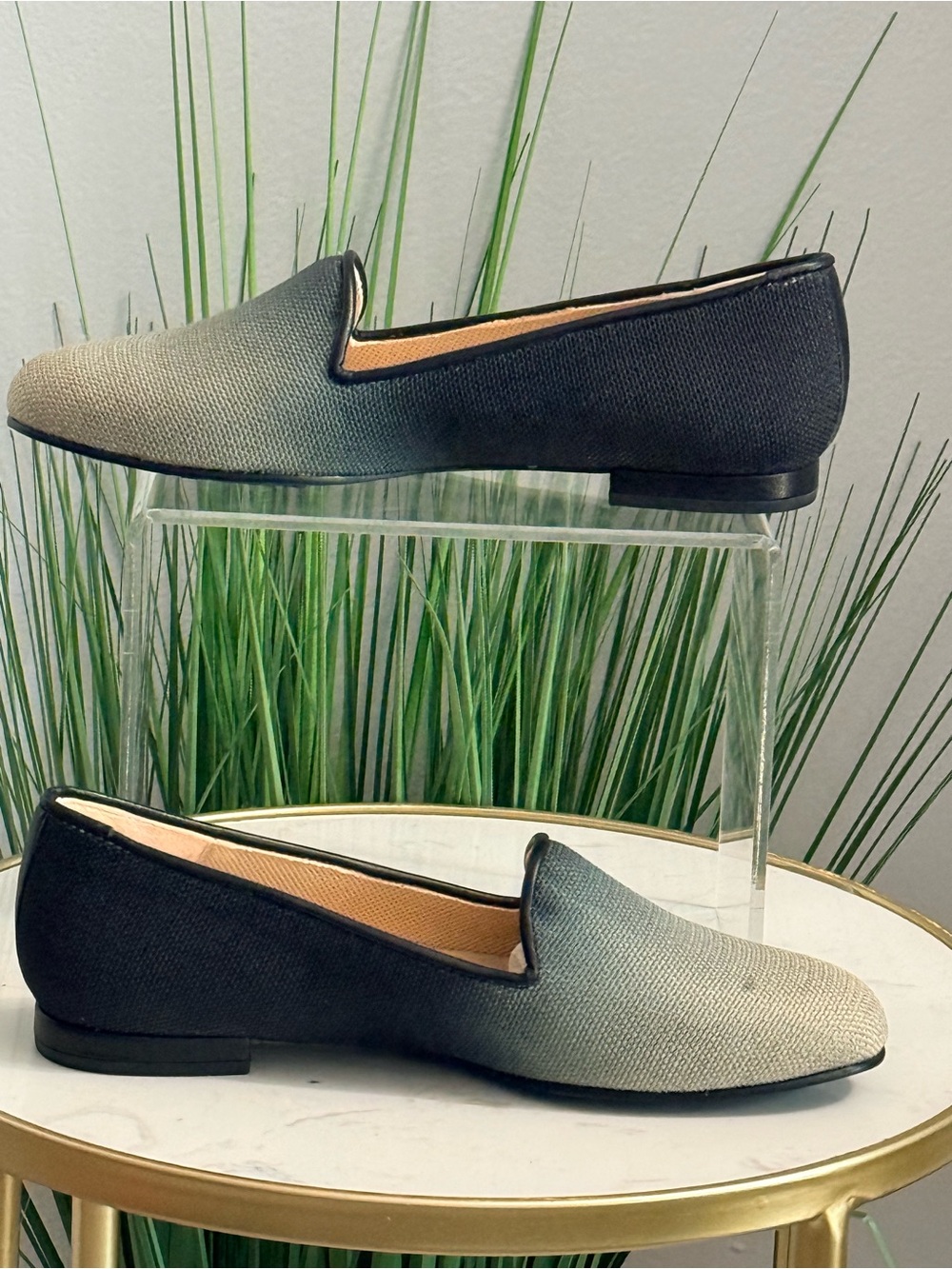 NIB Jon Josef Womens Ombre Gray Knit Loafers